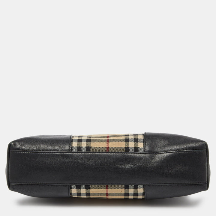 Burberry Beige/Black House Check Canvas and Leather Chichester Crossbody Bag
