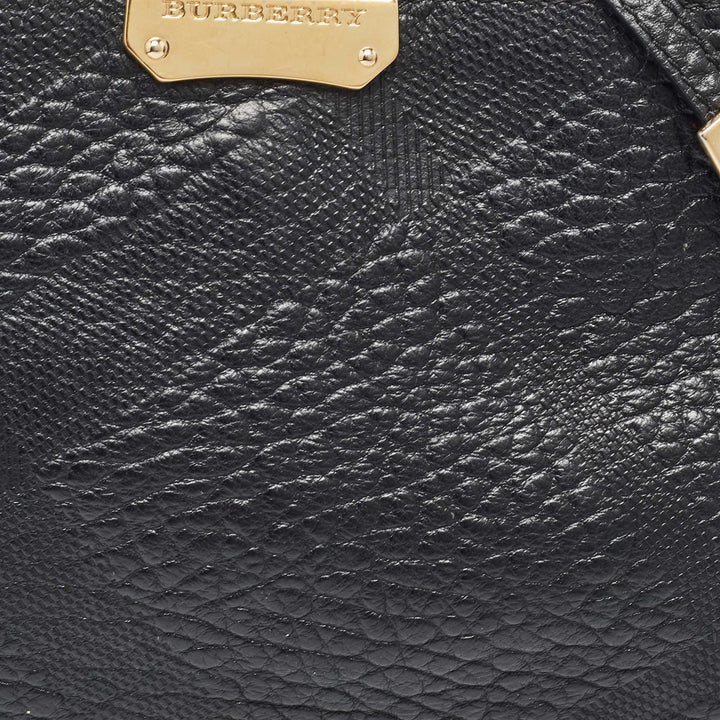 BURBERRY Black House Check Embossed Leather Peyton Crossbody Bag