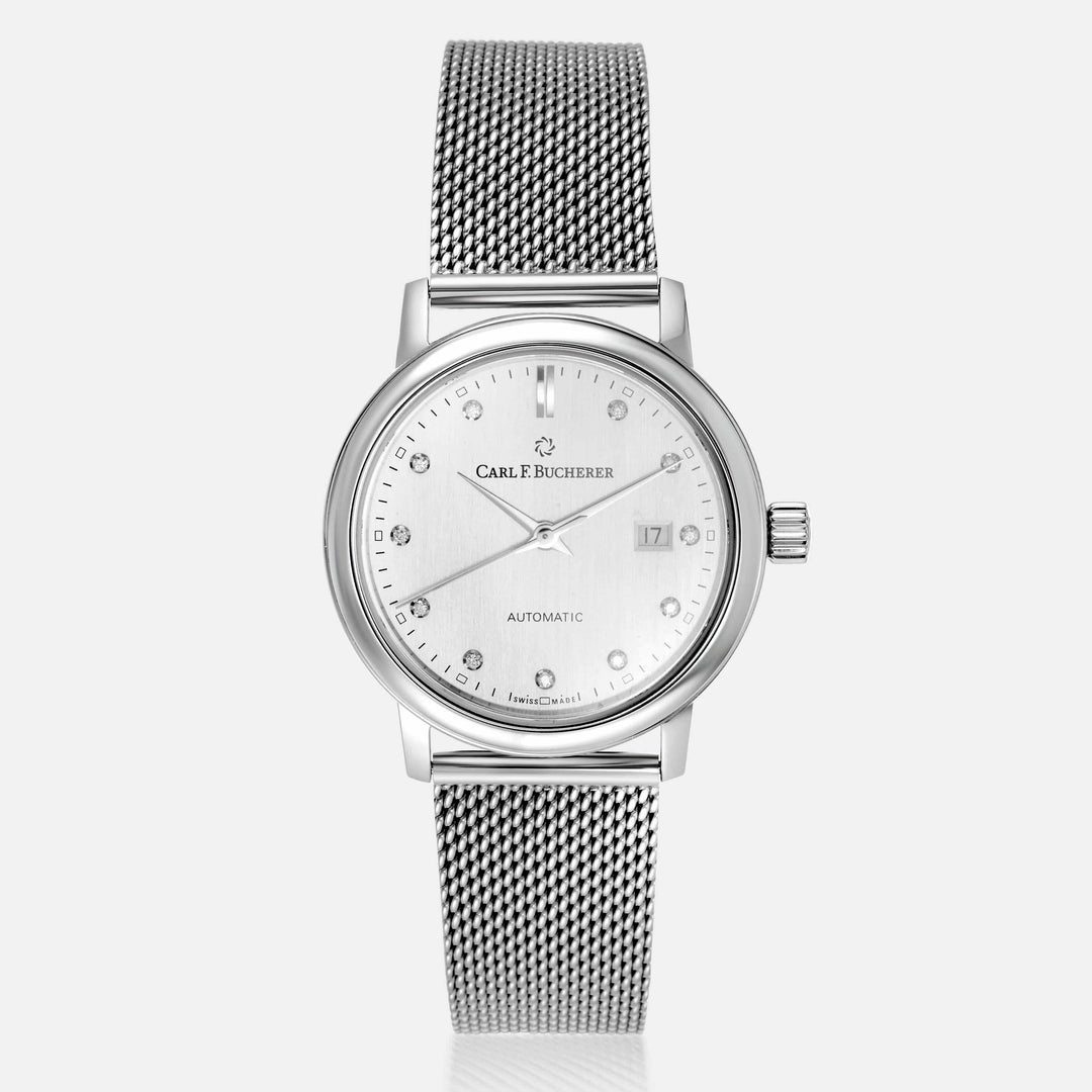 Carl F. Bucherer Adamavi Date Diamond Stainless Steel Women's Automatic Watch 00.10320.08.17.21