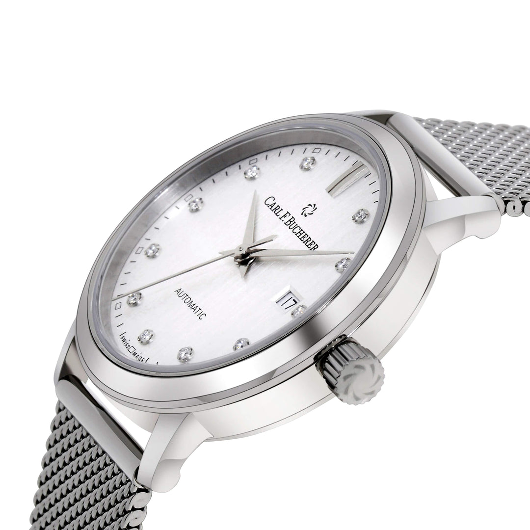 Carl F. Bucherer Adamavi Date Diamond Stainless Steel Women's Automatic Watch 00.10320.08.17.21