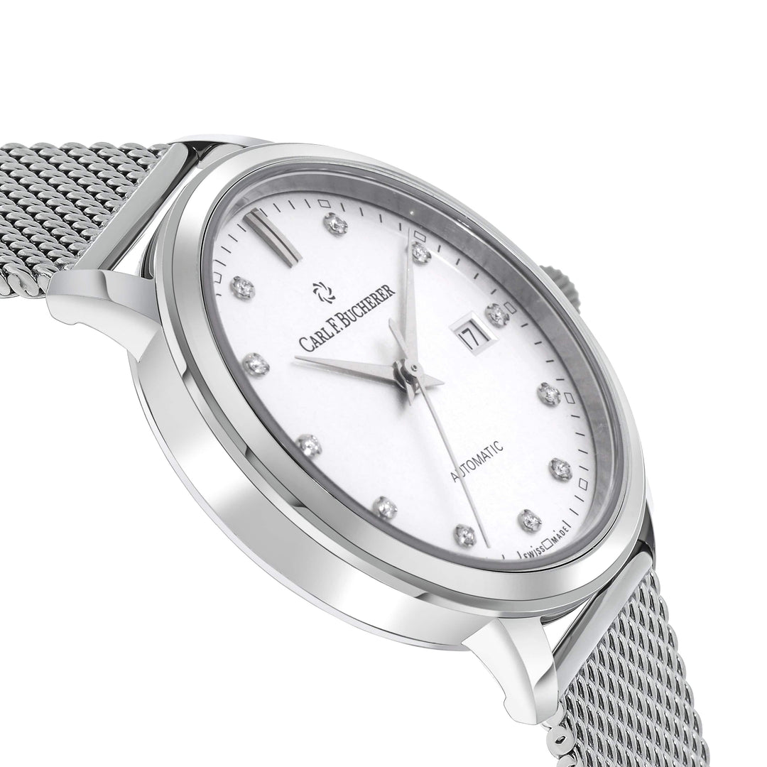 Carl F. Bucherer Adamavi Date Diamond Stainless Steel Women's Automatic Watch 00.10320.08.17.21