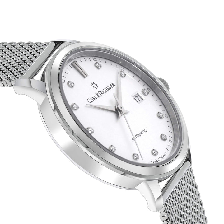 Carl F. Bucherer Adamavi Date Diamond Stainless Steel Women's Automatic Watch 00.10320.08.17.21