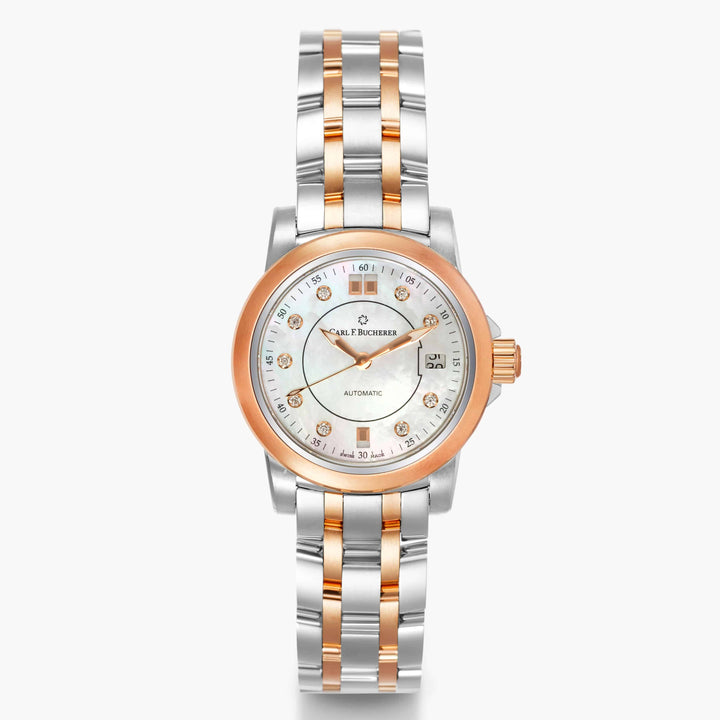 Carl F. Bucherer Patravi AutoDate Diamond Two Tone Women's Watch 00.10621.07.77.21