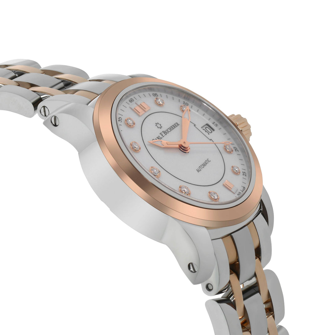 Carl F. Bucherer Patravi AutoDate Diamond Two Tone Women's Watch 00.10621.07.77.21