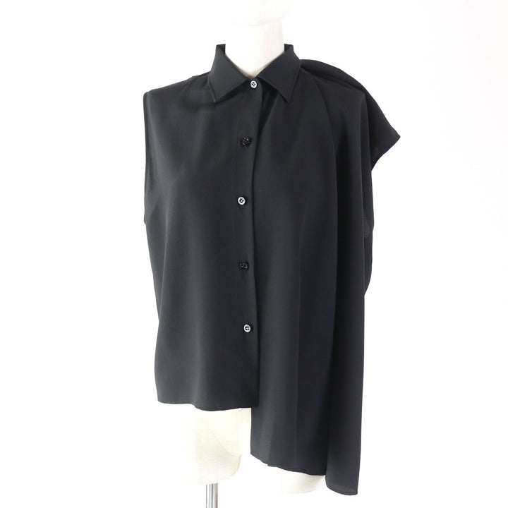 Top Quality Balenciaga Asymmetric Sleeveless Blouse Black