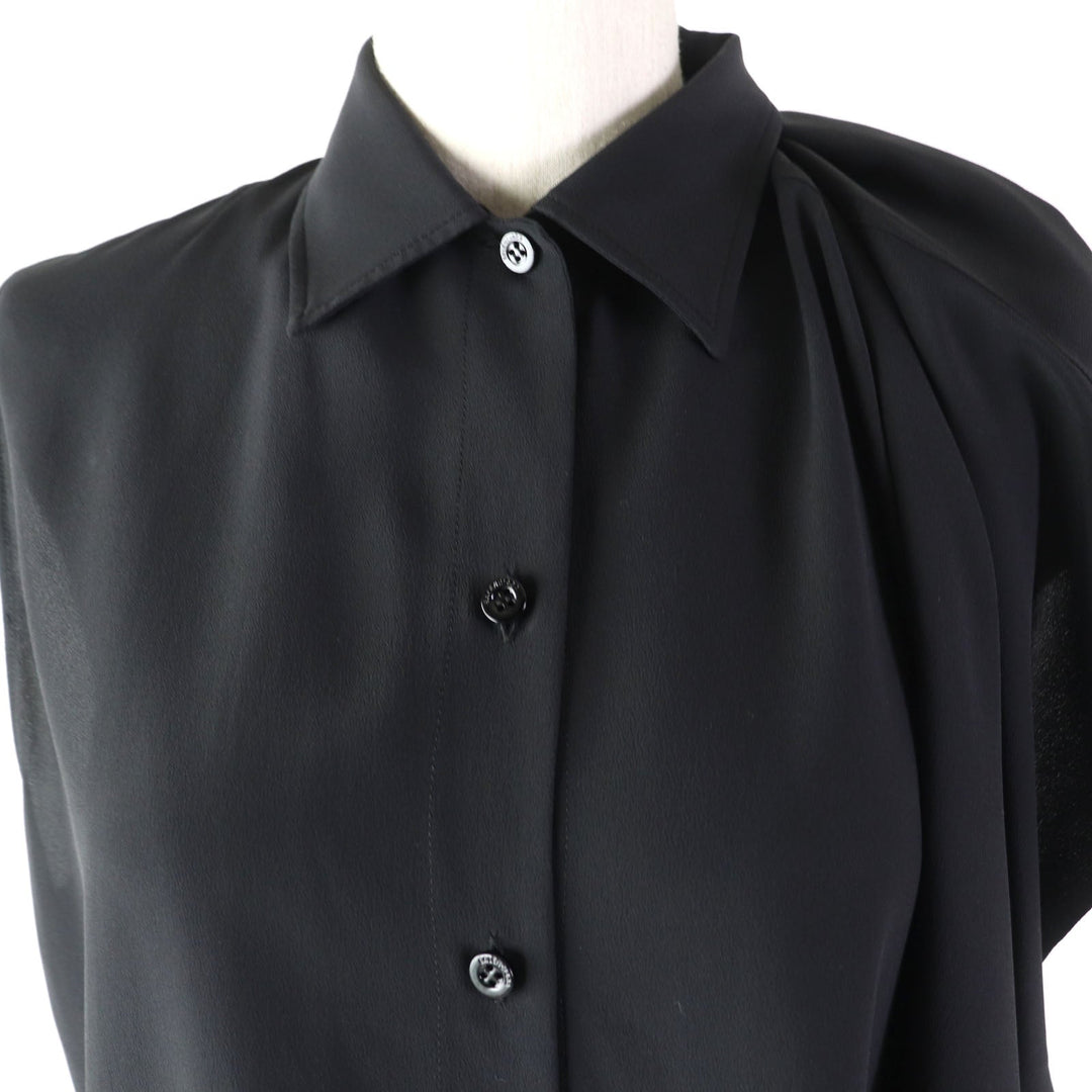 Top Quality Balenciaga Asymmetric Sleeveless Blouse Black