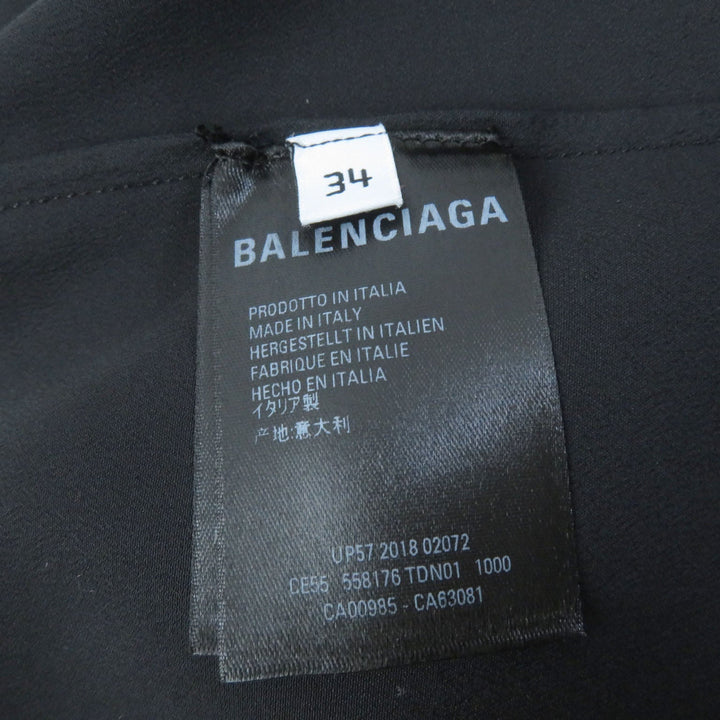 Top Quality Balenciaga Asymmetric Sleeveless Blouse Black