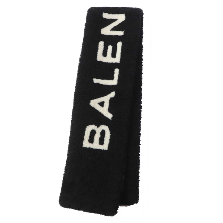Top Quality Balenciaga Lamb Fur Logo Scarf Black White