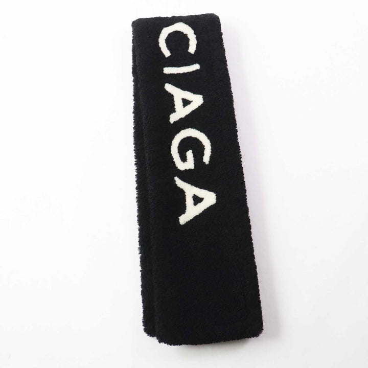 Top Quality Balenciaga Lamb Fur Logo Scarf Black White