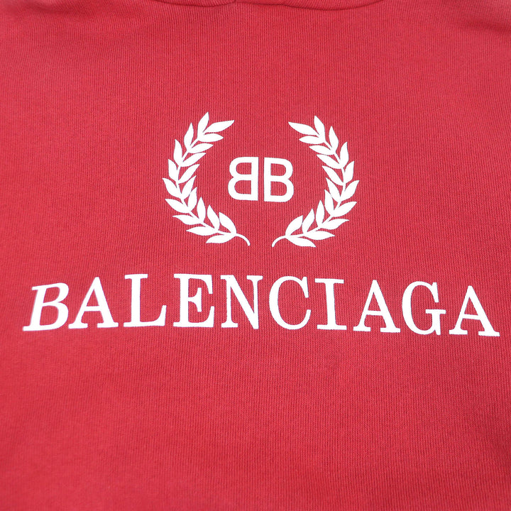 Top Quality Balenciaga Logo Print Oversized Hoodie Red M