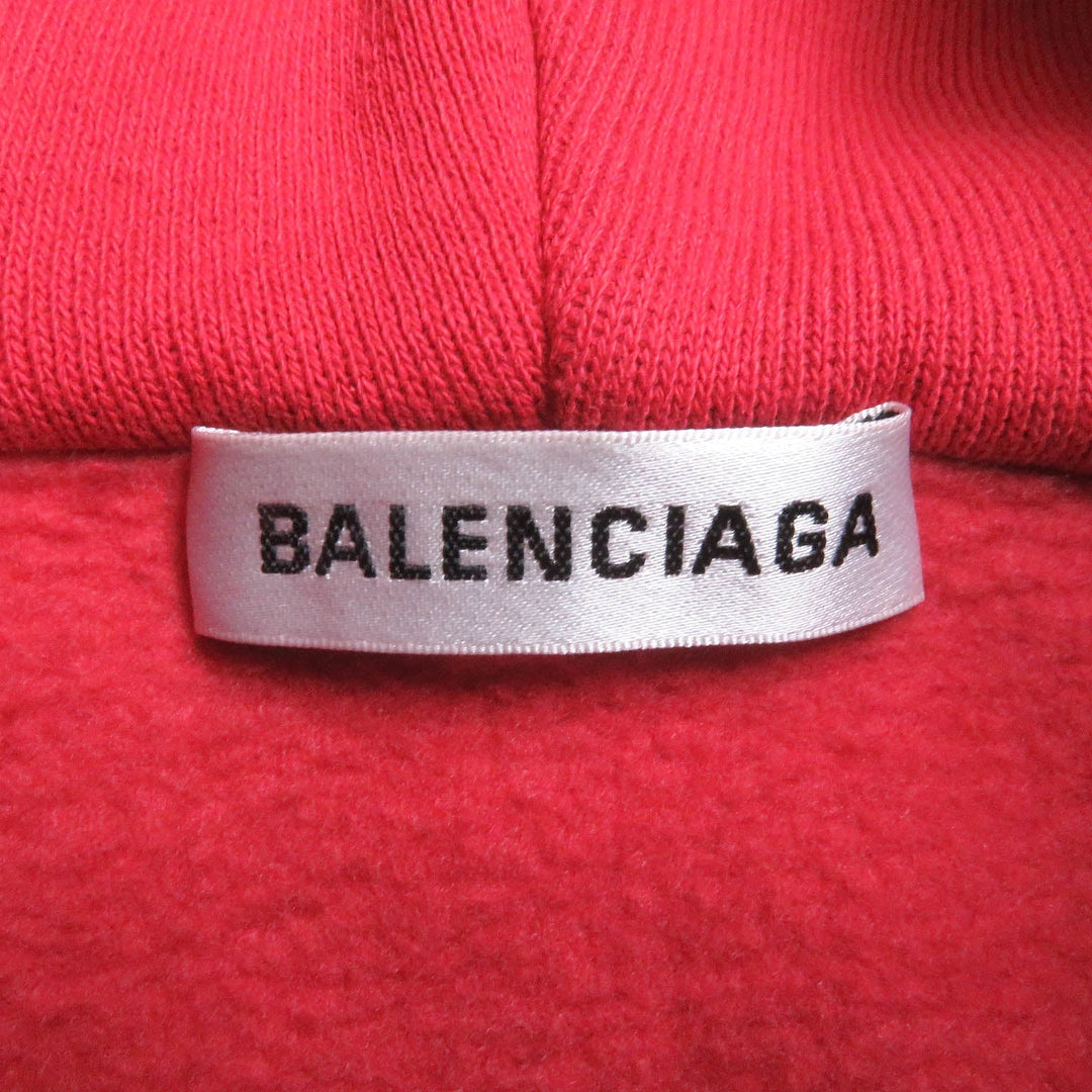 Top Quality Balenciaga Logo Print Oversized Hoodie Red M