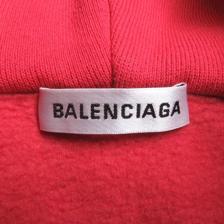 Top Quality Balenciaga Logo Print Oversized Hoodie Red M
