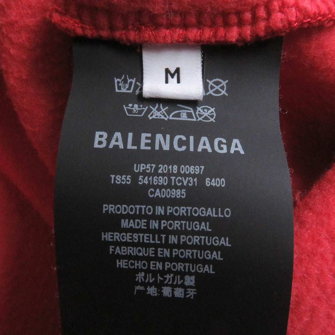 Top Quality Balenciaga Logo Print Oversized Hoodie Red M