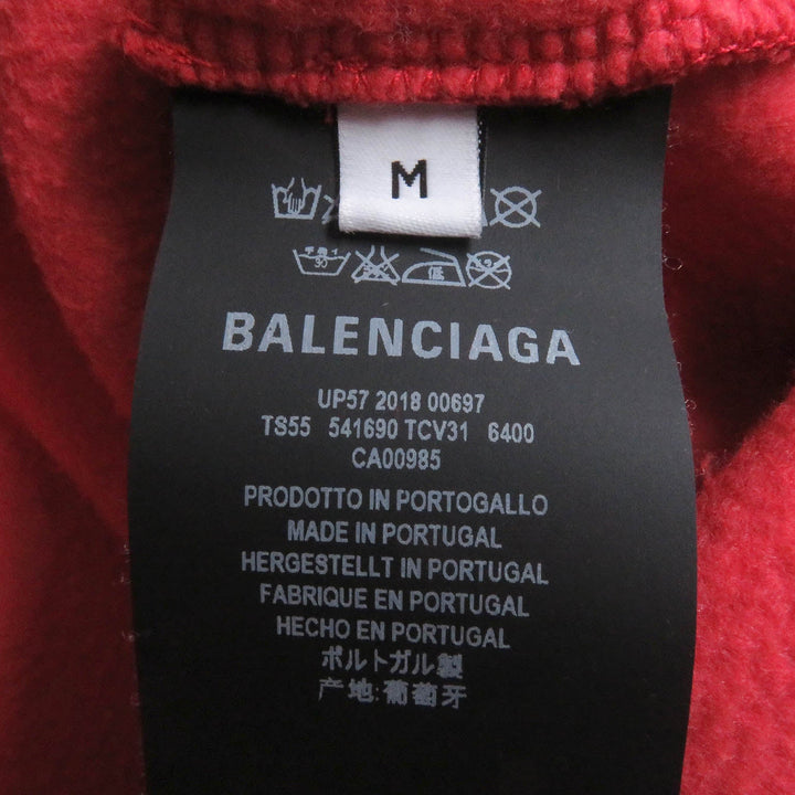 Top Quality Balenciaga Logo Print Oversized Hoodie Red M