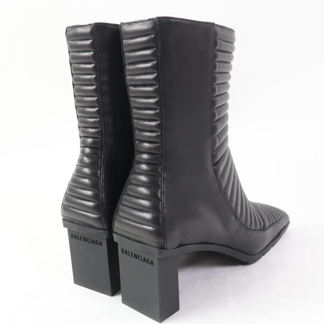 Top Quality Balenciaga Quilted Leather Ankle Boots Black 38