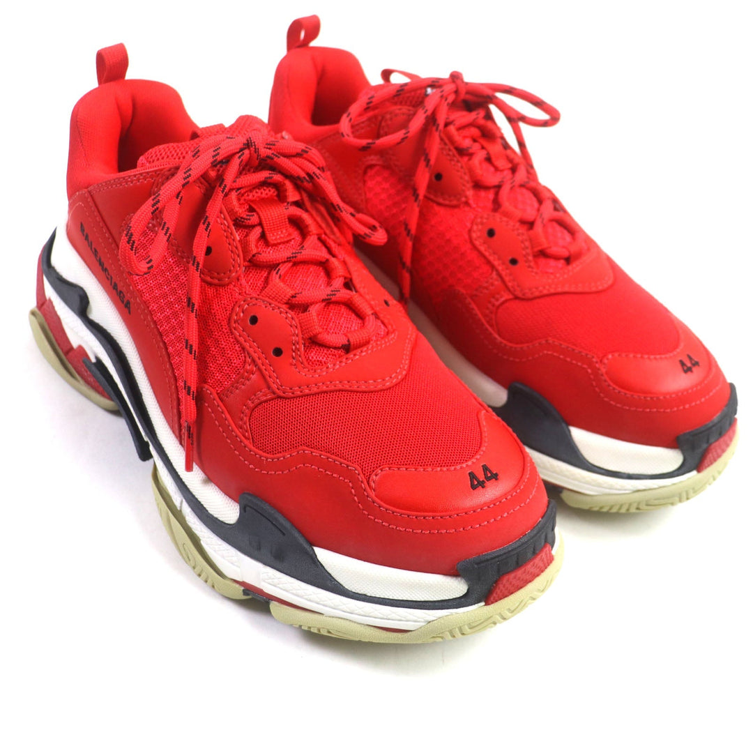 Top Quality Balenciaga Triple S Leather Sneakers Red White Black