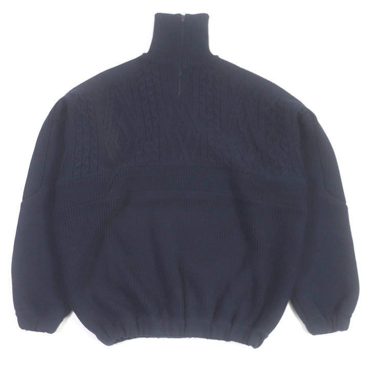 Top Quality Balenciaga Wool Acrylic Oversized High Neck Zip Sweater XS