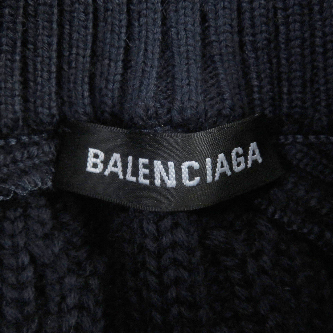Top Quality Balenciaga Wool Acrylic Oversized High Neck Zip Sweater XS