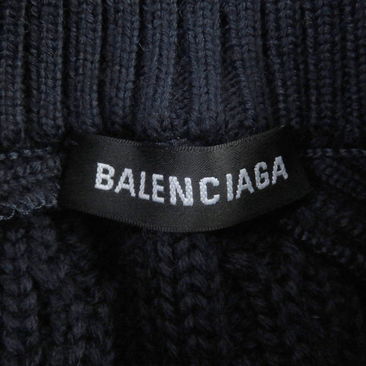 Top Quality Balenciaga Wool Acrylic Oversized High Neck Zip Sweater XS
