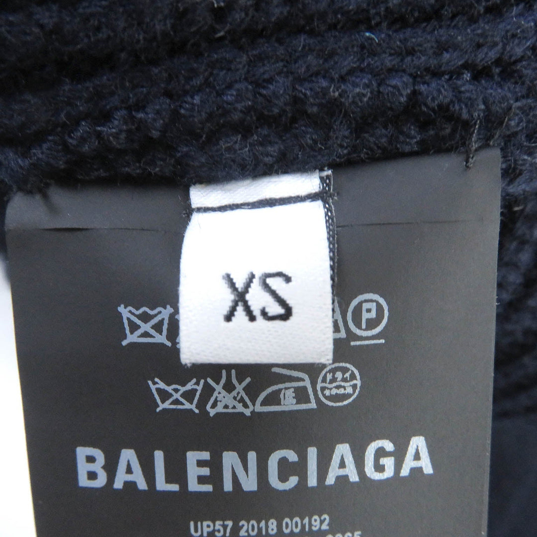 Top Quality Balenciaga Wool Acrylic Oversized High Neck Zip Sweater XS