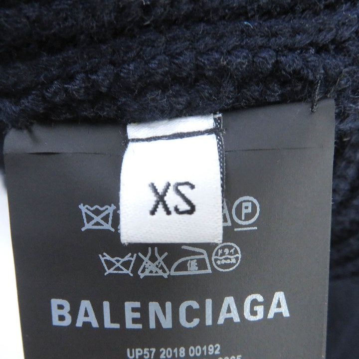 Top Quality Balenciaga Wool Acrylic Oversized High Neck Zip Sweater XS
