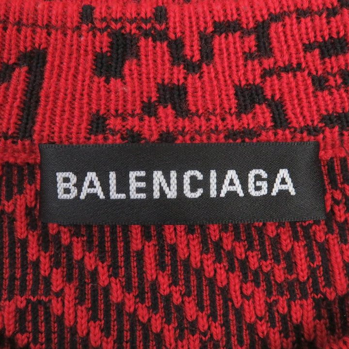 Top Quality Balenciaga Slogan Jacquard Wool Nylon Sweater XS
