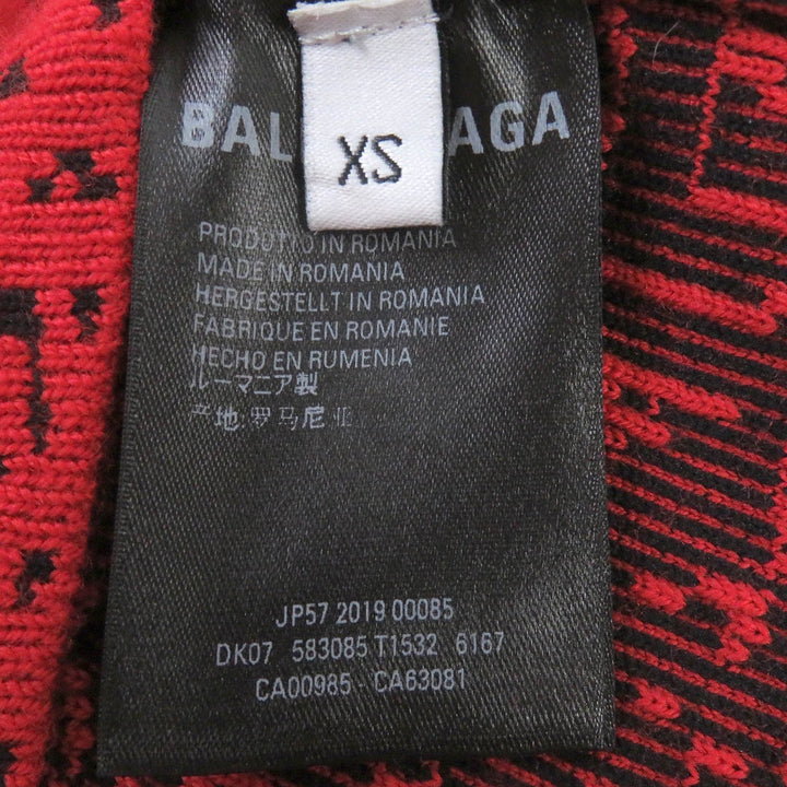 Top Quality Balenciaga Slogan Jacquard Wool Nylon Sweater XS