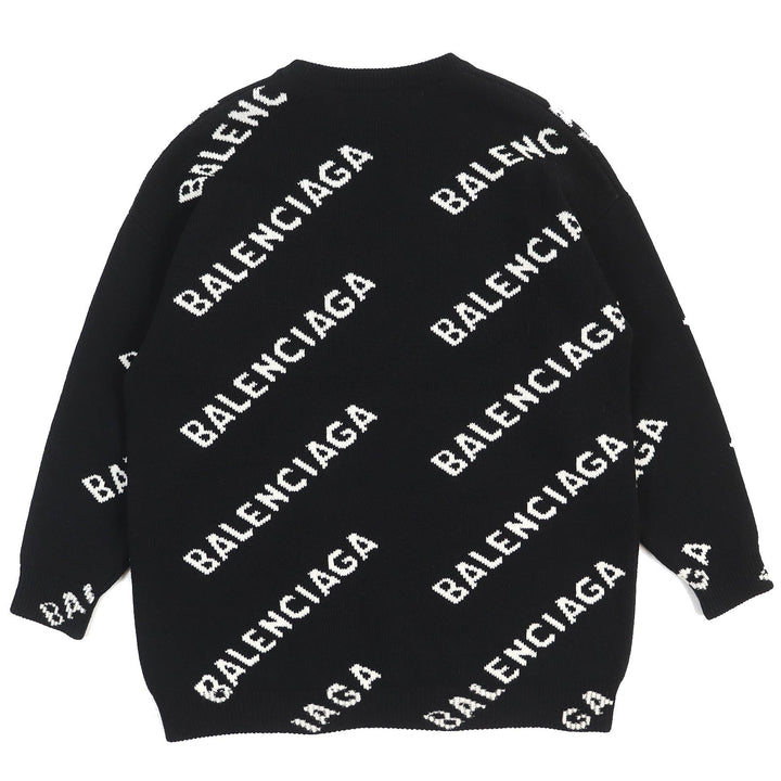 Top Quality Balenciaga Wool Polyester Jacquard Logo Knit XS