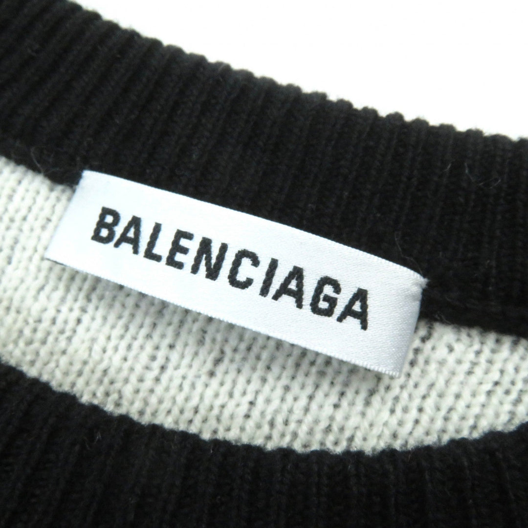 Top Quality Balenciaga Wool Polyester Jacquard Logo Knit XS