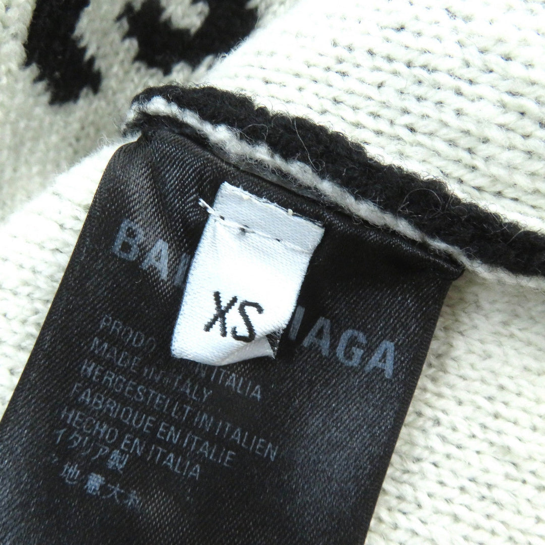 Top Quality Balenciaga Wool Polyester Jacquard Logo Knit XS