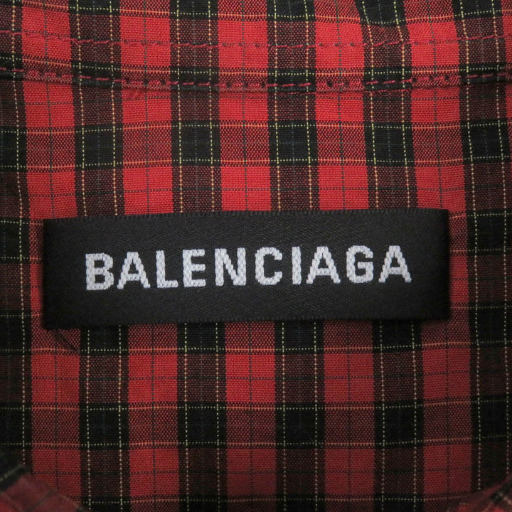 Top Quality Balenciaga Oversized Check Shirt Red