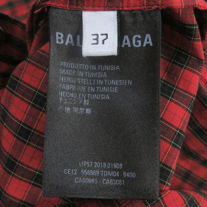 Top Quality Balenciaga Oversized Check Shirt Red