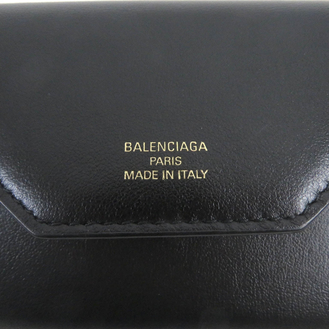 Top Quality Balenciaga Logo Card Case Leather Key Holder
