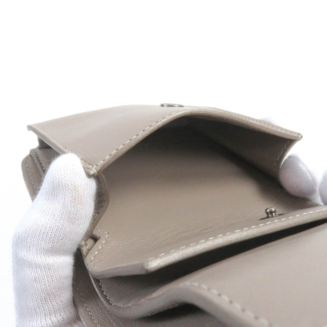 Top Quality Balenciaga BB Logo Silver Leather Bifold Wallet