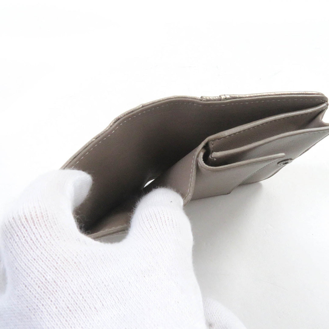 Top Quality Balenciaga BB Logo Silver Leather Bifold Wallet