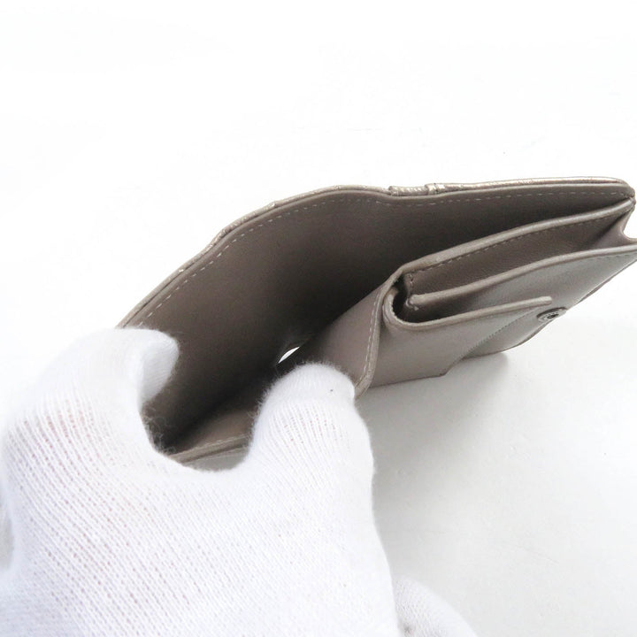 Top Quality Balenciaga BB Logo Silver Leather Bifold Wallet