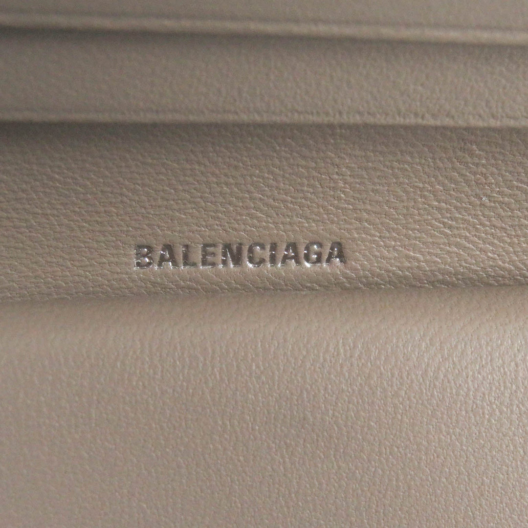 Top Quality Balenciaga BB Logo Silver Leather Bifold Wallet