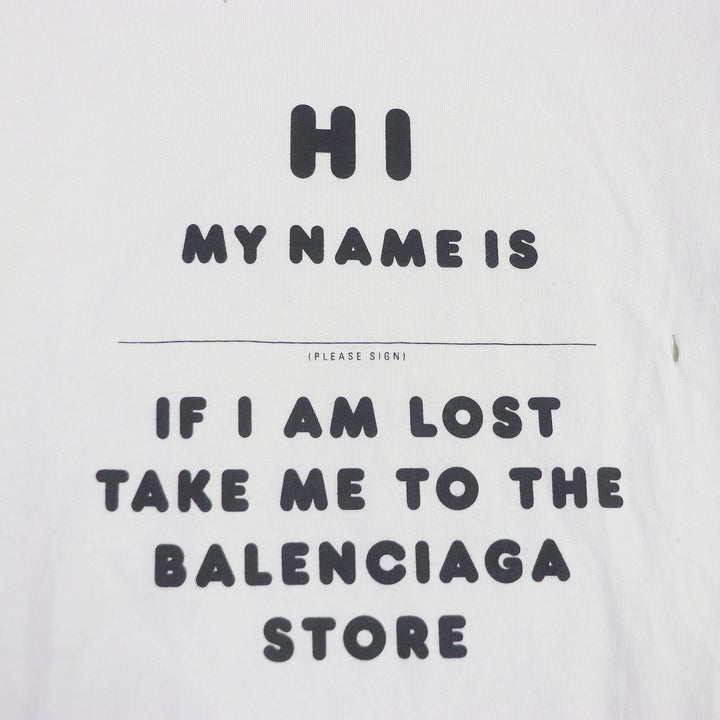 Top Quality Balenciaga Cotton Destroyed T-shirt Ivory S