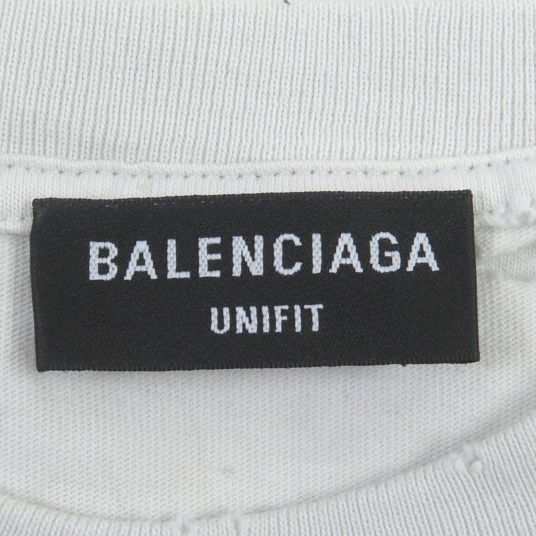 Top Quality Balenciaga Cotton Destroyed T-shirt Ivory S
