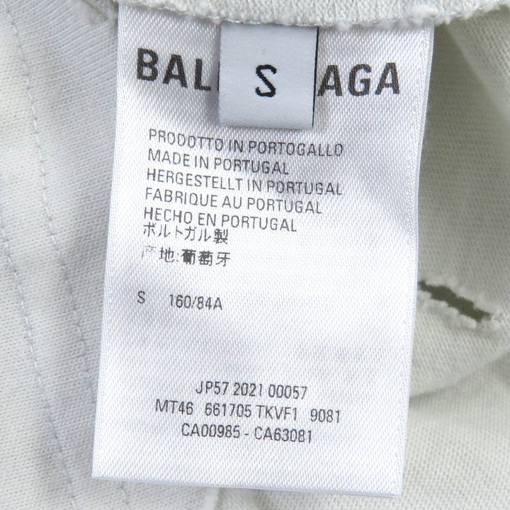 Top Quality Balenciaga Cotton Destroyed T-shirt Ivory S