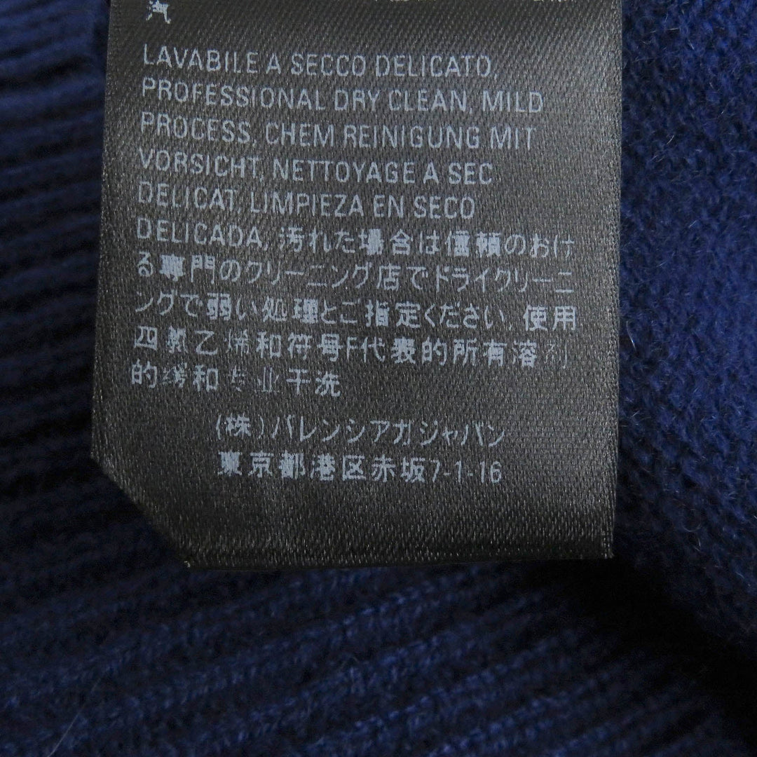Top Quality Balenciaga Cashmere Logo Knit Sweater Blue XS