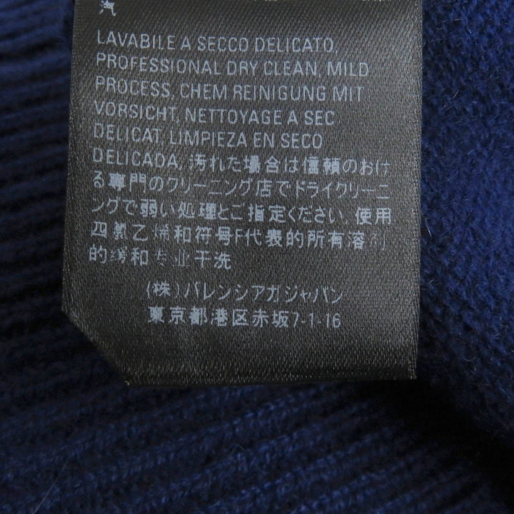 Top Quality Balenciaga Cashmere Logo Knit Sweater Blue XS