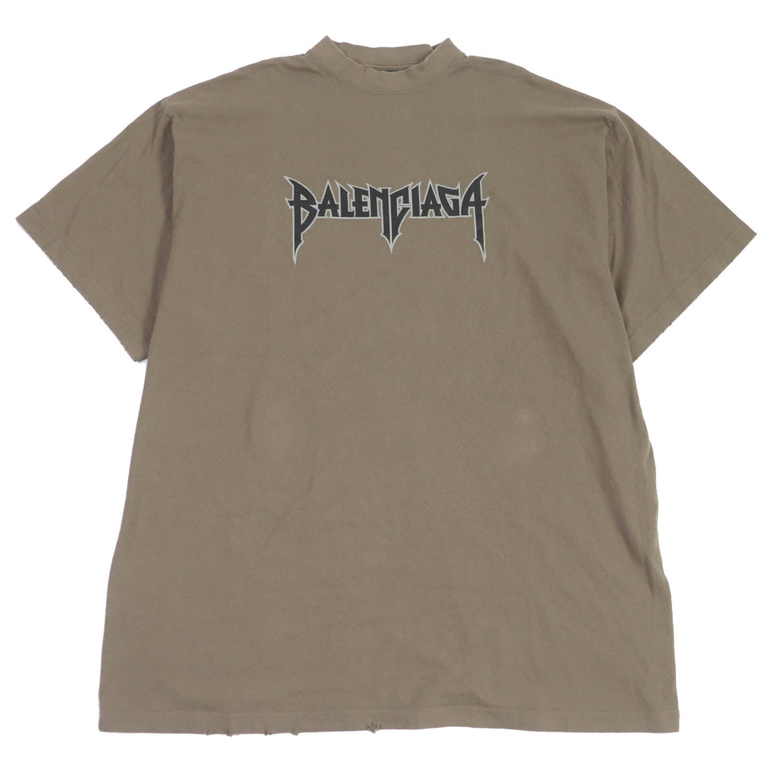 Top Quality Balenciaga Distressed Oversized T-shirt Brown