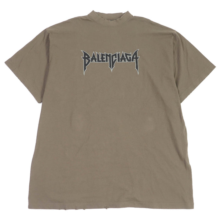 Top Quality Balenciaga Distressed Oversized T-shirt Brown