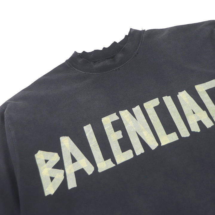 Top Quality Balenciaga Distressed Tape Logo T-shirt XS