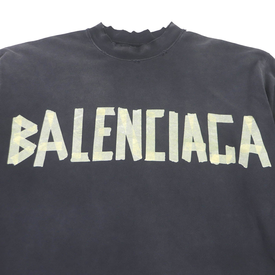 Top Quality Balenciaga Distressed Tape Logo T-shirt XS