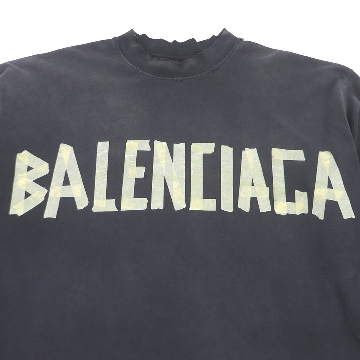 Top Quality Balenciaga Distressed Tape Logo T-shirt XS