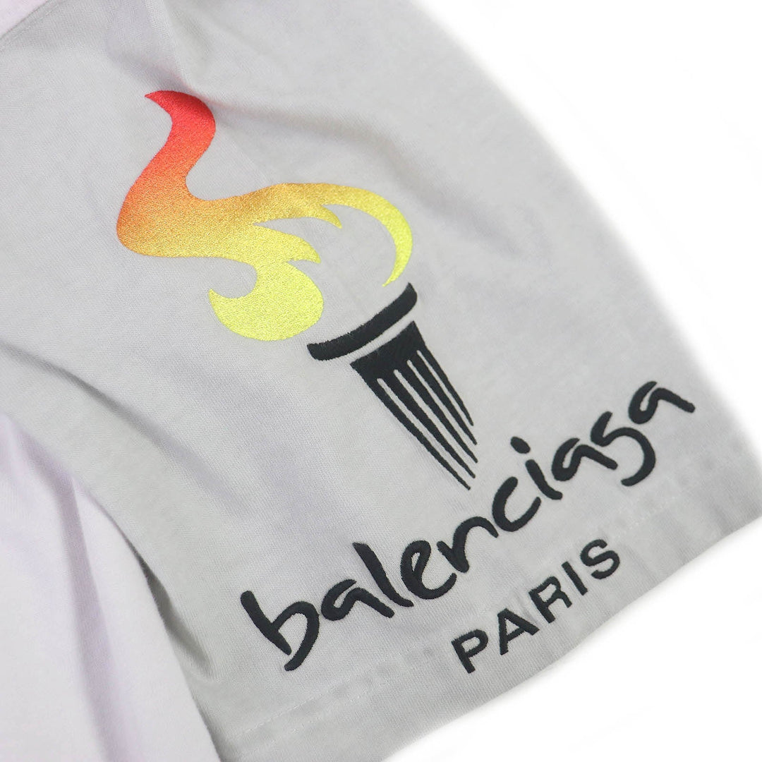 Top Quality Balenciaga Oversized T-shirt Ivory Gray L