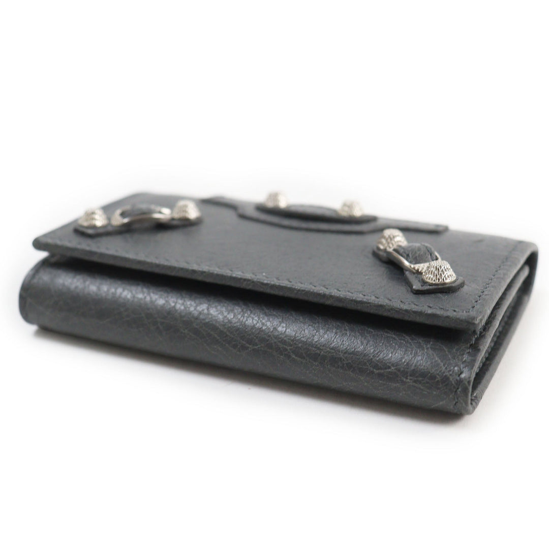 Top Quality Balenciaga Leather Key Holder Gray