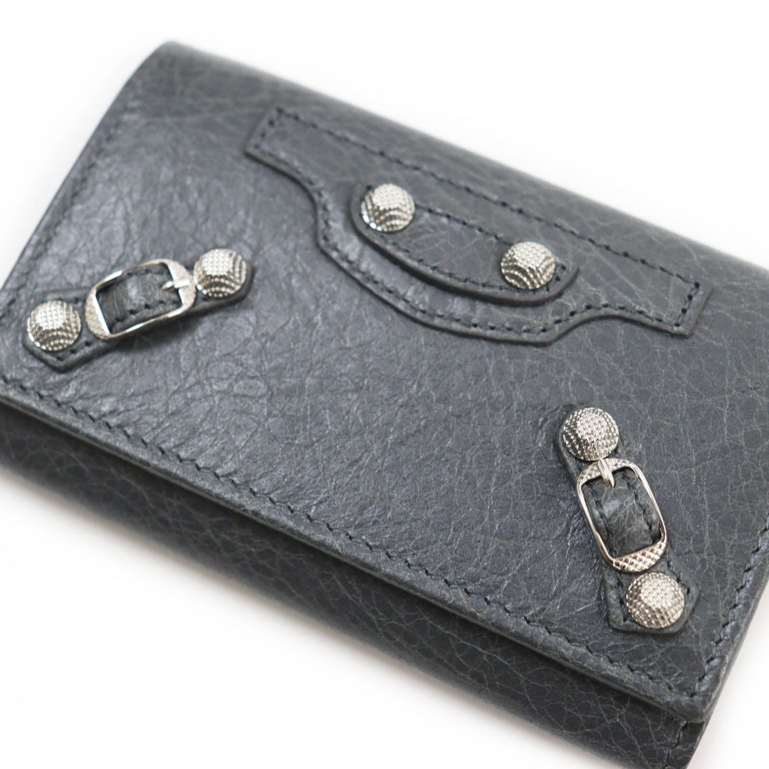 Top Quality Balenciaga Leather Key Holder Gray